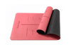 Yoga mat PU pastel pink with guide lines (183 cm x 68 cm x 0.4 cm)