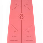 Yogamatte PU Pastelrosa mit Hilfslinien (183 cm x 68 cm x 0,4 cm)