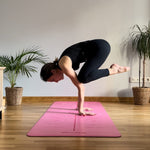 Yogamatte PU Pastelrosa mit Hilfslinien (183 cm x 68 cm x 0,4 cm)